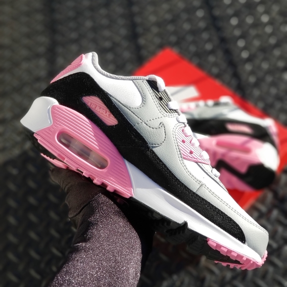 Nike Air Max 90 Pink White Black Grey Gray - Picture 4 of 5